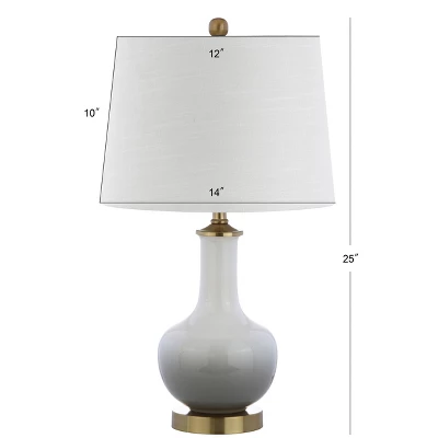 25" Gradient Ceramic/Brass Table Lamp White/Gray (Includes LED Light Bulb) - JONATHAN Y 5 25" Gradient Ceramic/Brass Table Lamp White/Gray (Includes LED Light Bulb) - JONATHAN Y - Image 3