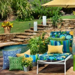 Outdoor/Indoor Herringbone Floor Pillow - Pillow Perfect® -Finest Home Decoration GUEST 9f8b64b1 8e57 4490 befb affed08ee112