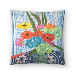Americanflat Floral On Blue Throw Pillow By Mandy Buchanan -Finest Home Decoration GUEST a0b1a40b c3e4 48f9 b7eb a66be531fcae