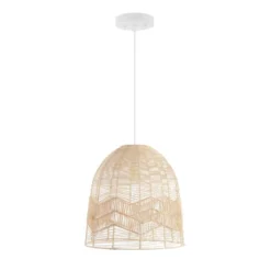 17.5" 1-Light Sofia Farmhouse Coastal Rattan LED Pendant Brown - JONATHAN Y -Finest Home Decoration GUEST a1224195 337f 455f 983c aa4307069c02