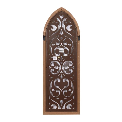 Metal Abstract Carved Design Wall Decor With Arched Frame Brown - Olivia & May 8 Metal Abstract Carved Design Wall Decor With Arched Frame Brown - Olivia & May - Image 6