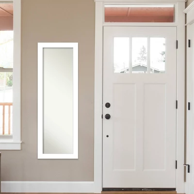 18" X 52" Wedge Framed On The Door Mirror White - Amanti Art 9 18" X 52" Wedge Framed On The Door Mirror White - Amanti Art - Image 7