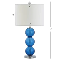 27" (Set Of 2) Bella Glass Triple-Sphere Table Lamp (Includes LED Light Bulb) Cobalt - JONATHAN Y -Finest Home Decoration GUEST a2f3c1a5 987b 42f0 b73b 67e80b811205