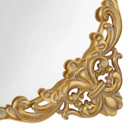 Metal Floral Carved Acanthus Wall Mirror With Distressed Details Gold - The Novogratz -Finest Home Decoration GUEST a310b0b1 05f8 488a 97bc 6c5fda292398
