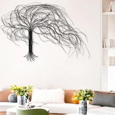 LuxenHome Black Metal Windy Tree Wall Decor 4 LuxenHome Black Metal Windy Tree Wall Decor - Image 2