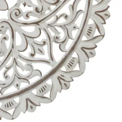 LuxenHome Distressed White Wood Flower Mandala 31.5" Round Wall Decor -Finest Home Decoration GUEST a37f1a38 cb6c 42bc a1e6 352d5bab0fdf