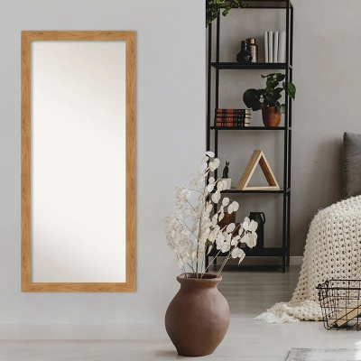 28" X 64" Non-Beveled Carlisle Blonde Wood Full Length Floor Leaner Mirror - Amanti Art 6 28" X 64" Non-Beveled Carlisle Blonde Wood Full Length Floor Leaner Mirror - Amanti Art - Image 4