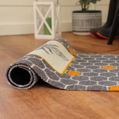 2'x3' ColorStar Bee Hex Door Mat Gray - Bungalow Flooring 6 2'x3' ColorStar Bee Hex Door Mat Gray - Bungalow Flooring - Image 4