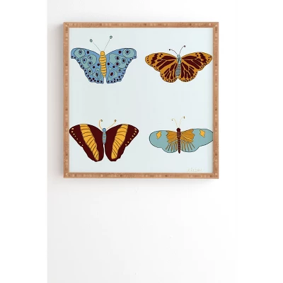 Elisa Bell Fall Butterflies Bamboo Framed Wall Canvas Blue - Deny Designs 6 Elisa Bell Fall Butterflies Bamboo Framed Wall Canvas Blue - Deny Designs - Image 4