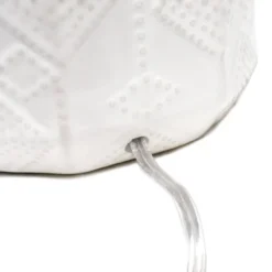 19" Contemporary Bohemian Ceramic Eyelet Pattern Floral Textured Bedside Table Lamp With Fabric Shade Off-White - Lalia Home -Finest Home Decoration GUEST a51c3c99 96e7 4892 a802 b834bba8eb6f