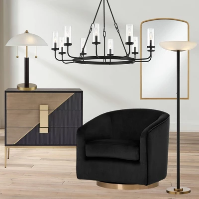 Possini Euro Design Modern Torchiere Floor Lamp LED 72" Tall Black Antique Brass White Glass Shade For Living Room Reading Uplight 10 Possini Euro Design Modern Torchiere Floor Lamp LED 72" Tall Black Antique Brass White Glass Shade For Living Room Reading Uplight - Image 8