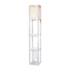 Etagere Storage Shelf Floor Lamp With Linen Shade White - Simple Designs -Finest Home Decoration GUEST a6990b41 7a72 4836 8e76 8371c19ecbf9