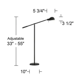 360 Lighting Dawson Traditional Pharmacy Floor Lamp 55" Tall Dark Bronze Metal Adjustable Boom Arm Dome Head For Living Room Reading Bedroom -Finest Home Decoration GUEST a7e351d5 0928 4fd4 ac21 5e1083a77ff1