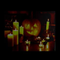 Northlight 19.5" Halloween Prelit LED Witch's Jack-O'-Lantern By Candlelight Canvas Wall Art - Orange/Yellow -Finest Home Decoration GUEST a837da70 ea7e 4a2c 9e9f ccde2b09824c