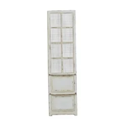 Wood Scroll Door Inspired Panel Wall Decor With Mesh Netting Cream - Olivia & May -Finest Home Decoration GUEST a88710a7 707b 424c 9b0b 0e4507d2f2a9