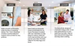 J&V TEXTILES 20" X 55" Oversized Cushioned Anti-Fatigue Kitchen Runner Mat (Abstract) -Finest Home Decoration GUEST a897cde6 d06c 4deb b915 757c68e06f72