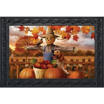 Briarwood Lane Autumn Scarecrow Harvest Doormat Puppy Pumpkins Ap 3 Briarwood Lane Autumn Scarecrow Harvest Doormat Puppy Pumpkins Ap