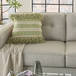 20"x20" Oversize Life Styles Criss Cross Stitched Square Throw Pillow - Mina Victory -Finest Home Decoration GUEST a90882c4 8aaa 47c0 aadb a400b2cf1880