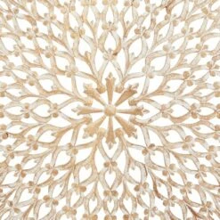 Wood Floral Handmade Intricately Carved Wall Decor With Mandala Design Light Brown - Olivia & May -Finest Home Decoration GUEST a9351c08 d609 43bb a923 49717bce1044