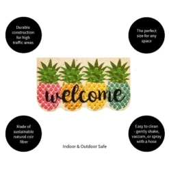 Evergreenful Pineapples Shaped Indoor Outdoor Natural Coir Doormat 1'4"x2'4" Multicolored -Finest Home Decoration GUEST a9d7873f 0168 474f 8e17 b061d43748ae