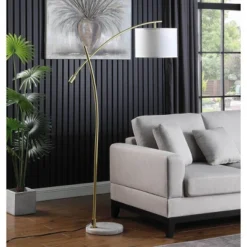 65" Oscar Pendulum Style On Marble Base Metal Floor Lamp White - Ore International -Finest Home Decoration GUEST a9ffa5df d1ab 432d b384 70f6fdf36b96