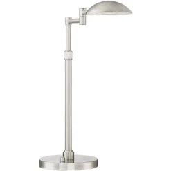 Possini Euro Design Eliptik Modern Desk Table Lamp 24 1/2" High Satin Nickel LED Swing Arm Adjustable Height For Bedroom Living Room Nightstand Office -Finest Home Decoration GUEST aa0f4a29 bec0 4111 8c72 01b67ee54c62