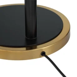 Possini Euro Design Modern Arc Floor Lamp 63 1/2" Tall Warm Gold Black Metal Milky White Glass Shade For Living Room Reading House -Finest Home Decoration GUEST aa1192fe 3030 4959 bb41 694b18ac188d