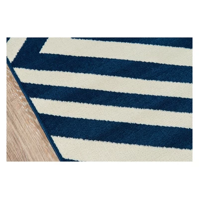 Navy Indoor/Outdoor Geometric Rug 4 Navy Indoor/Outdoor Geometric Rug - Image 2