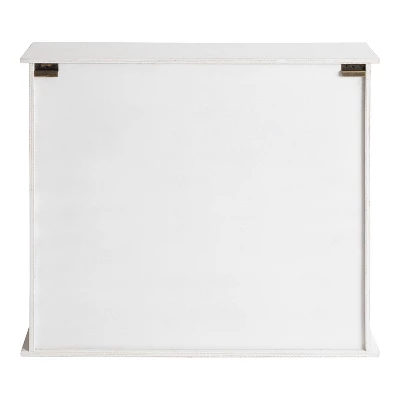 30" X 28" Barnhardt Decorative Wooden Wall Cabinet With 2 Sliding Glass Doors White - Kate & Laurel All Things Decor 3 30" X 28" Barnhardt Decorative Wooden Wall Cabinet With 2 Sliding Glass Doors White - Kate & Laurel All Things Decor