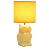 12.8" Contemporary Ceramic Owl Bedside Table Lamp With Matching Fabric Shade Yellow - Simple Designs -Finest Home Decoration GUEST abafb66d 5940 4625 a343 160080a3368f