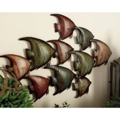 Metal Fish Indoor Outdoor Wall Decor Multi Colored - Olivia & May -Finest Home Decoration GUEST abfdc4c0 6dbe 4dd7 8d54 68406ab377da
