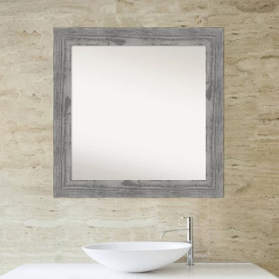 32" X 32" Non-Beveled Bridge Wood Bathroom Wall Mirror Gray - Amanti Art 6 32" X 32" Non-Beveled Bridge Wood Bathroom Wall Mirror Gray - Amanti Art - Image 4