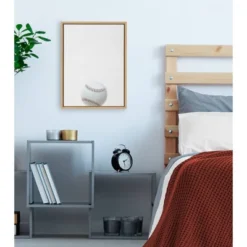 18" X 24" Sylvie Color Baseball Portrait Framed Canvas Natural - DesignOvation -Finest Home Decoration GUEST acbb4de4 a2dd 4350 8551 490b219d8820