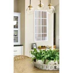 18" X 42" Hogan Windowpane Wall Mirror White - Kate & Laurel All Things Decor -Finest Home Decoration GUEST acfd8c84 64d2 4f10 8356 7cef0e267f0c