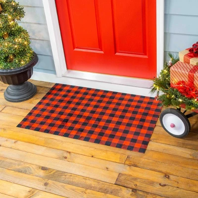 Evergreen Red And Black Buffalo Check Layering Mat 11.5 X 9.5 Inches Indoor And Outdoor Decor 3 Evergreen Red And Black Buffalo Check Layering Mat 11.5 X 9.5 Inches Indoor And Outdoor Decor