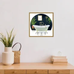 16" X 16" Homebody Collection C Bath By Victoria Borges Framed Canvas Wall Art Gold - Amanti Art -Finest Home Decoration GUEST ae060875 7507 4ff5 b49f 57dd902900c7