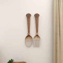 Metal Utensils Spoon And Fork Wall Decor Set Of 2 Brown - Olivia & May -Finest Home Decoration GUEST aec5f123 8da6 484b bb42 0debd51d897a
