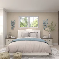 Metal Leaf Wall Decor With Gold Accent Blue - Olivia & May -Finest Home Decoration GUEST af1203a2 425d 4c87 8bff 7dc69b1d3236