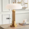 Possini Euro Design Possini Euro® Granview Desk Lamp With Glass Shade And Dual USB Ports -Finest Home Decoration GUEST af1ecd41 d62e 4fd0 85df 6d003188a870