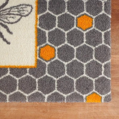 2'x3' ColorStar Bee Hex Door Mat Gray - Bungalow Flooring 5 2'x3' ColorStar Bee Hex Door Mat Gray - Bungalow Flooring - Image 3