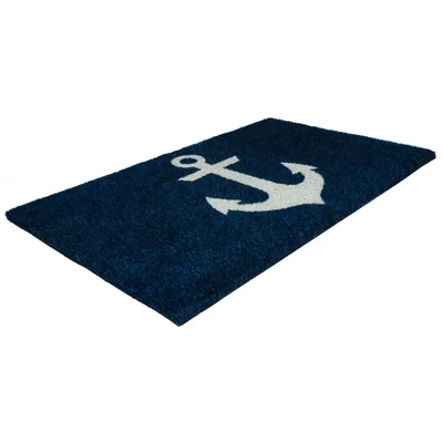 1'4" X 2'4" Anchor Nautical Indoor/Outdoor Coir Doormat Blue/White - Entryways 5 1'4" X 2'4" Anchor Nautical Indoor/Outdoor Coir Doormat Blue/White - Entryways - Image 3