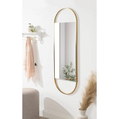 16" X 48" Nobles Framed Capsule Decorative Wall Mirror Gold - Kate & Laurel All Things Decor 6 16" X 48" Nobles Framed Capsule Decorative Wall Mirror Gold - Kate & Laurel All Things Decor - Image 4