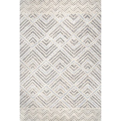 NuLOOM Taytum Handmade Wool Diamond Trellis Area Rug 11 NuLOOM Taytum Handmade Wool Diamond Trellis Area Rug - Image 9