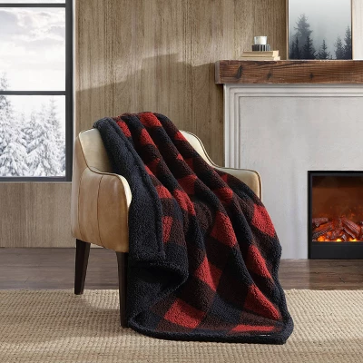 20"x20" Oversize Cabin Plaid Square Throw Pillow And 50"x60" Cabin Plaid Throw Blanket Red - Eddie Bauer 3 20"x20" Oversize Cabin Plaid Square Throw Pillow And 50"x60" Cabin Plaid Throw Blanket Red - Eddie Bauer