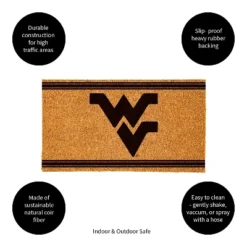 Evergreen West Virginia University Logo Turf Mat, Brown- 28 X 16 Inches Indoor Outdoor Doormat -Finest Home Decoration GUEST b2ba2c2b 0148 4cb7 95e7 98d9730e887e