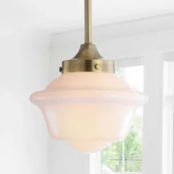 7.2" Adjustable Metal/Glass Kurtz Drop Pendant (Includes Energy Efficient Light Bulb) - JONATHAN Y -Finest Home Decoration GUEST b3cf3b79 b6f7 4eee 852a 8165b2f8f623