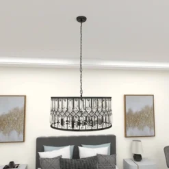 Metal Crystal Embellishments 6 Light Chandelier With Link Style Chain Black - Olivia & May 22 Metal Crystal Embellishments 6 Light Chandelier With Link Style Chain Black - Olivia & May -Finest Home Decoration GUEST b4003e5c 93b8 4d36 84c4 875310a98e5c