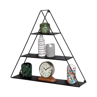 Honey-Can-Do Triangle Metal Wall Shelf Black 3 Honey-Can-Do Triangle Metal Wall Shelf Black