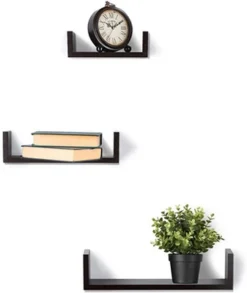 Display Floating Wooden Shelves With Espresso Finish - Set Of 3 Wall Decoration Shelves - Homeitusa -Finest Home Decoration GUEST b42d0424 e881 4aba b708 472f0c674686