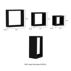 Floating Shelves- Cube Wall Shelf Set With Hidden Brackets, 3 Sizes To Display Décor, Books, Photos, More- Hardware Included By Lavish Home (Black) -Finest Home Decoration GUEST b42e2e07 ce27 471c b233 4e370fecbbe5 1